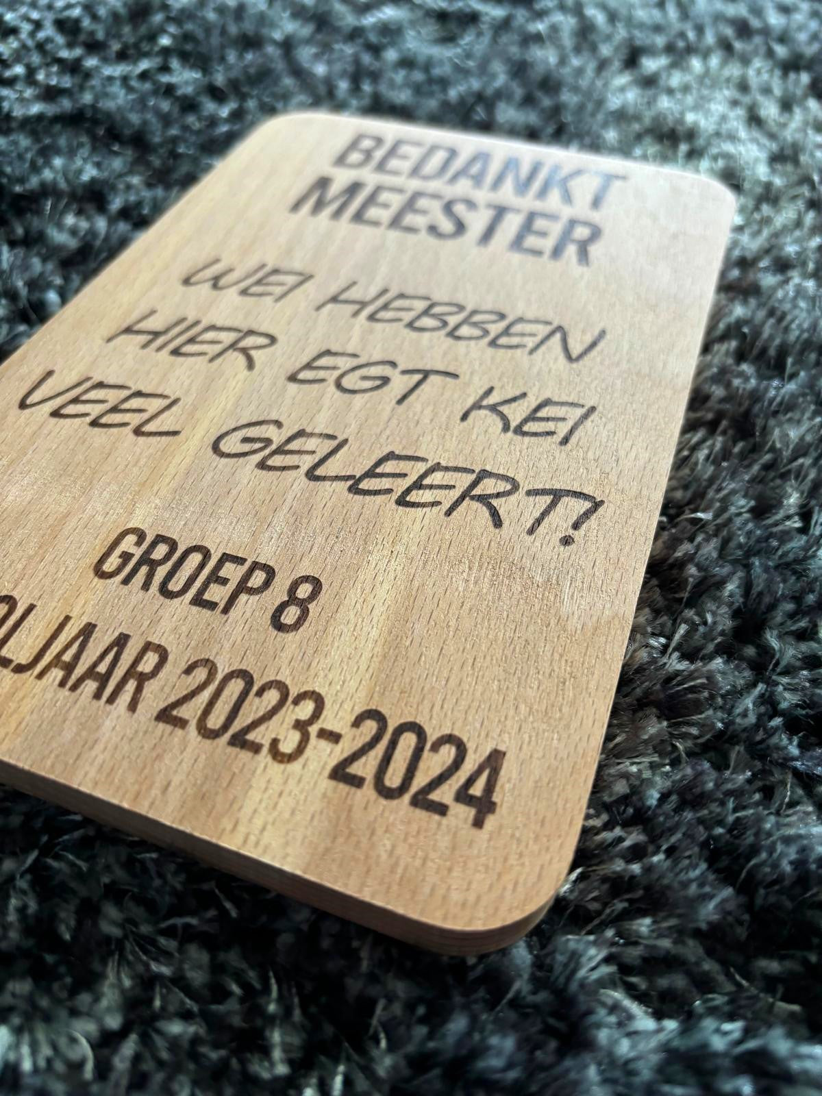 Bedankt Meester