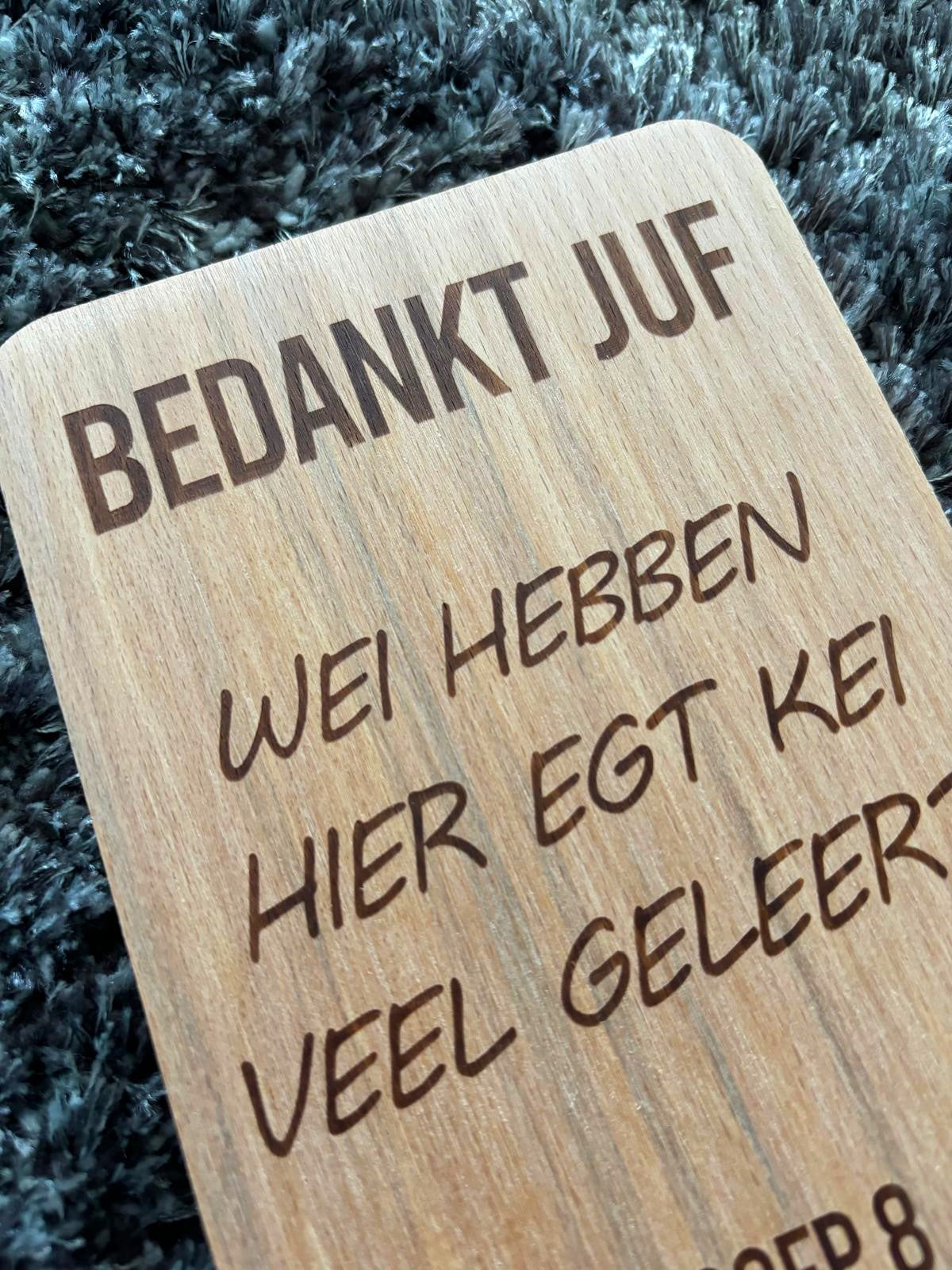 Bedankt Juf