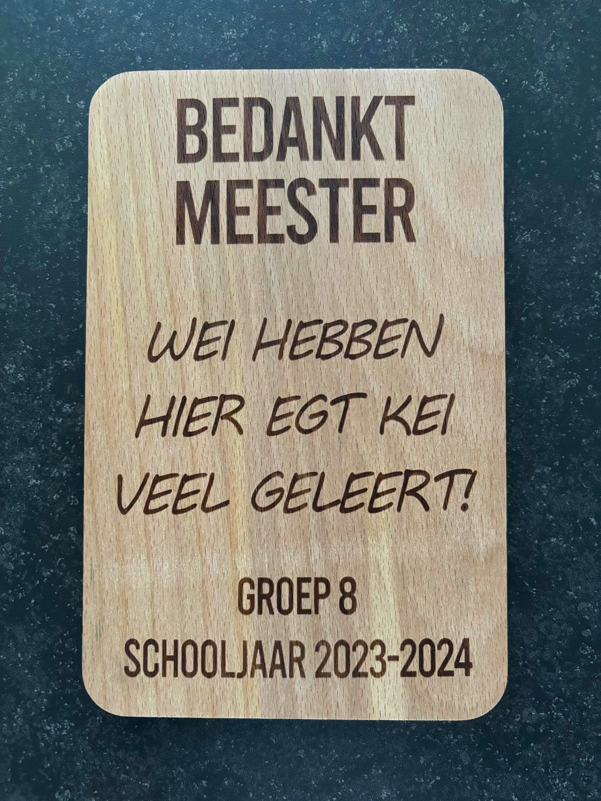 Bedankt Meester