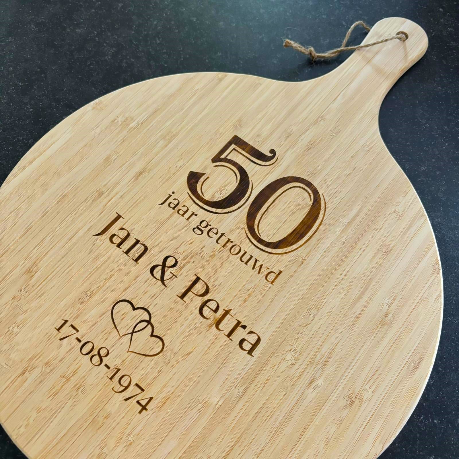 XL Borrelplank Bruiloft (met jaartal)