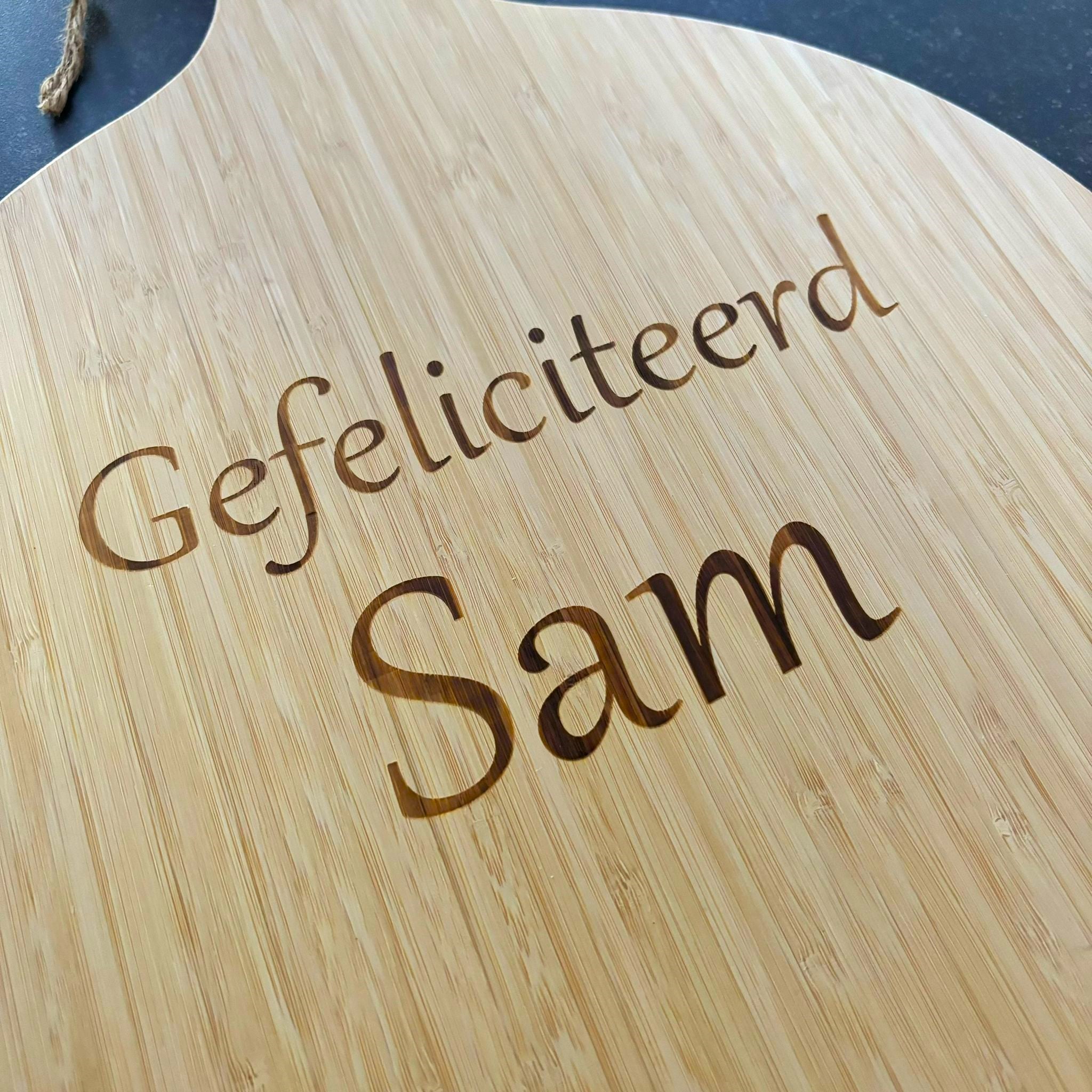 XL Borrelplank Gefeliciteerd