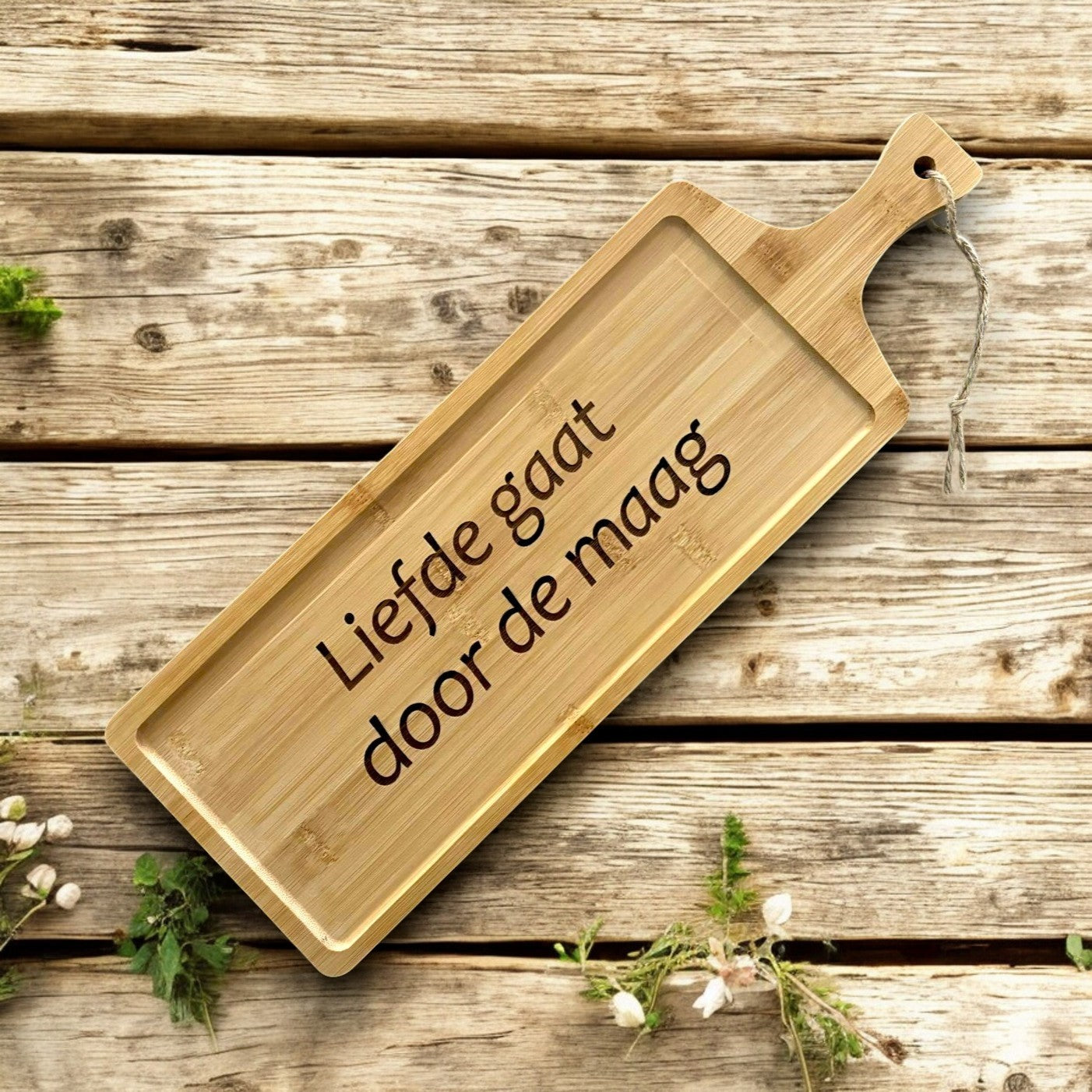 Borrelplank Bamboe (eigen tekst)