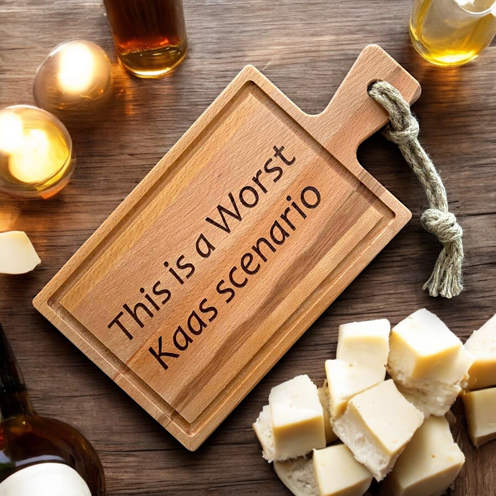 Borrelplank Beukenhout (eigen tekst)