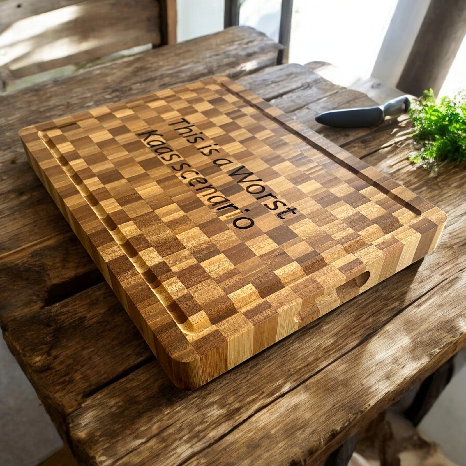 Snijplank Bamboe (eigen tekst)