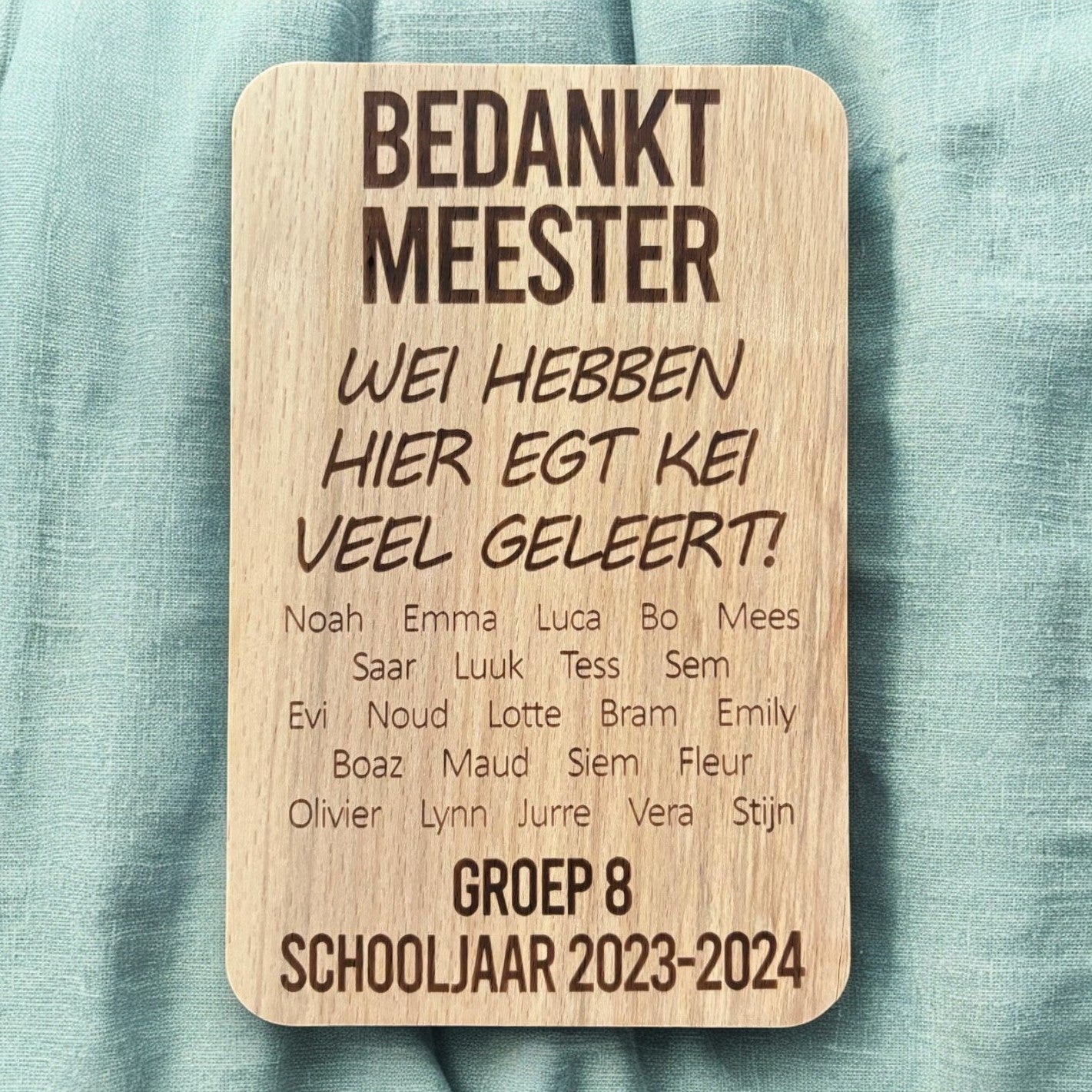 Bedankt Meester (gepersonaliseerd met alle namen)