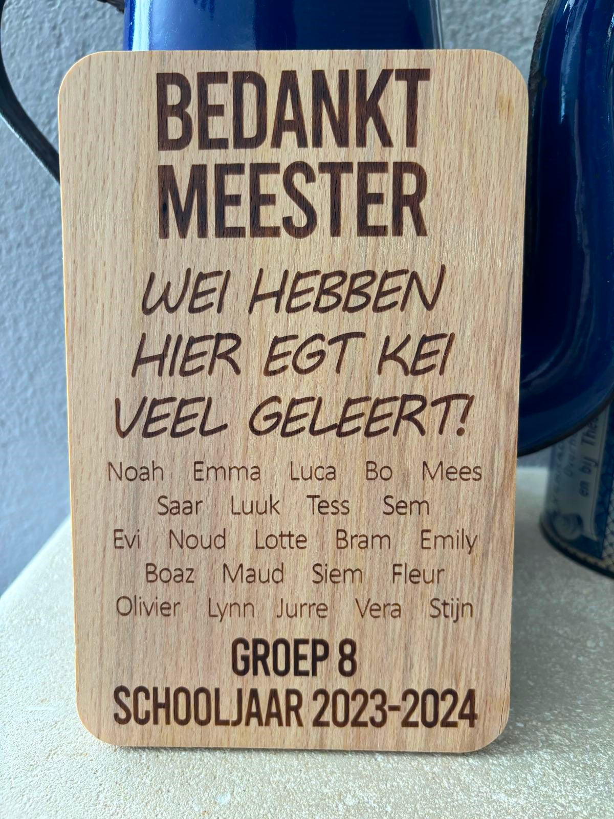 Bedankt Meester (gepersonaliseerd met alle namen)