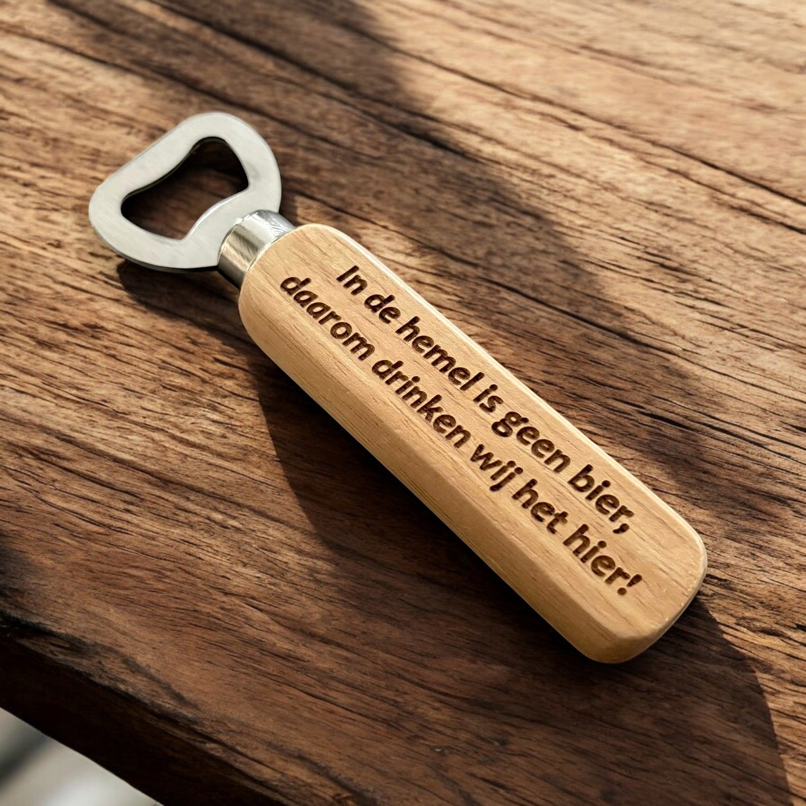 Bieropener 'In de hemel is geen bier'